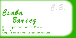 csaba baricz business card